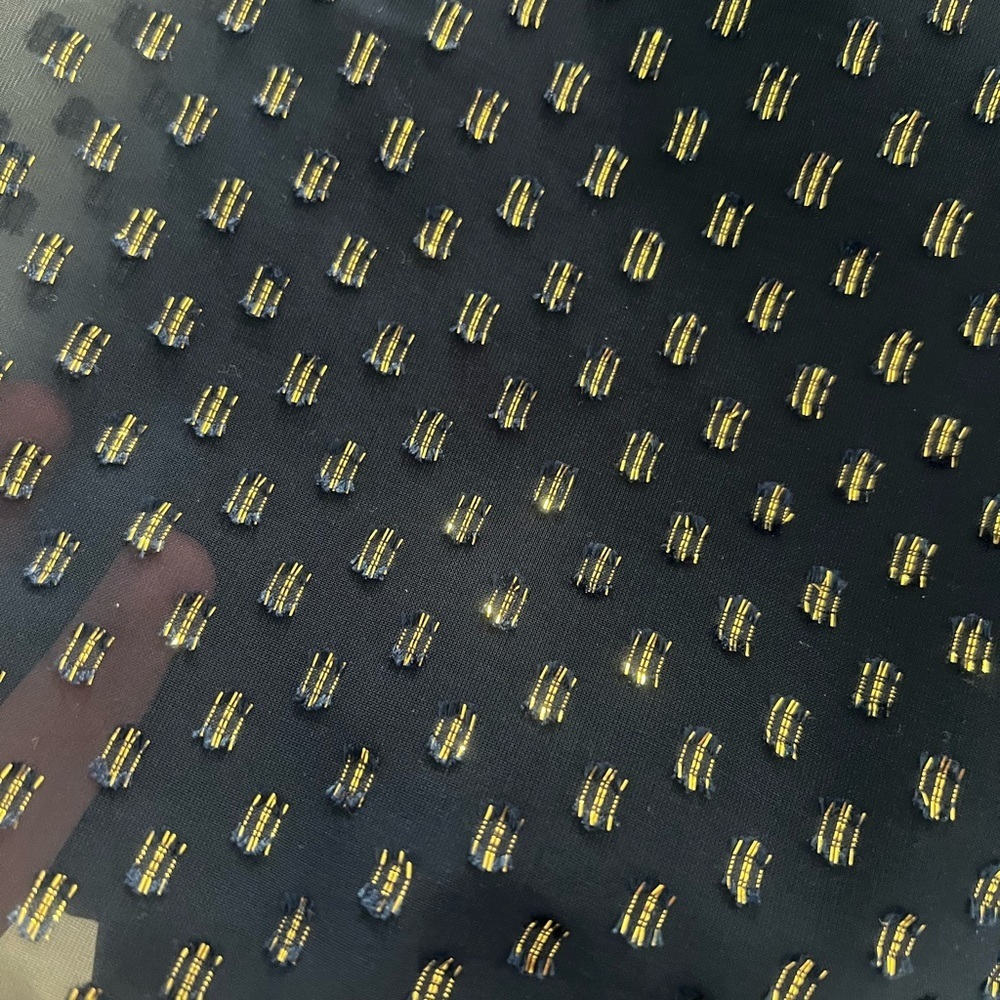 J.CREW Women Navy Metallic Gold Dot Dress Sleeveless Navy Size 8 Zipper Flare - Picture 8 of 8